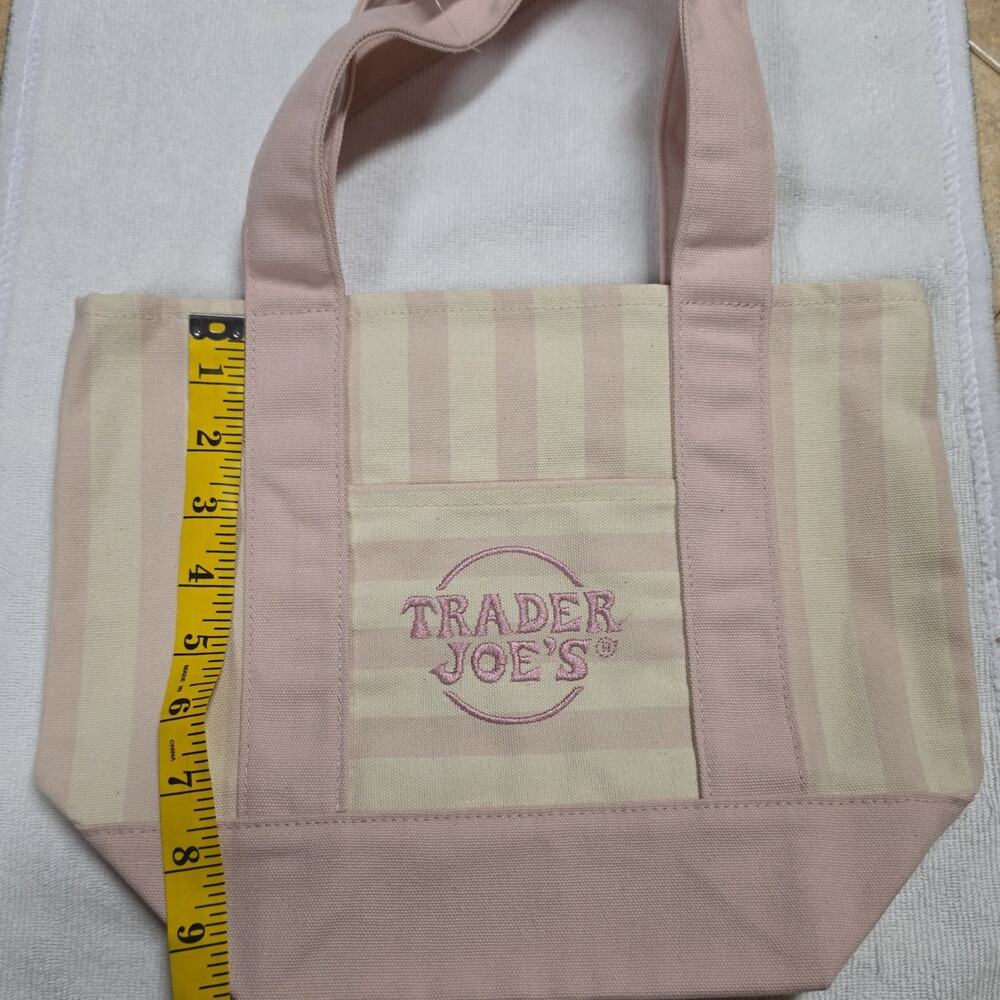 Trader Joe's Mini striped Pink canvas tote